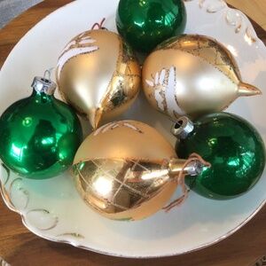 Vintage Green and Gold Ornaments